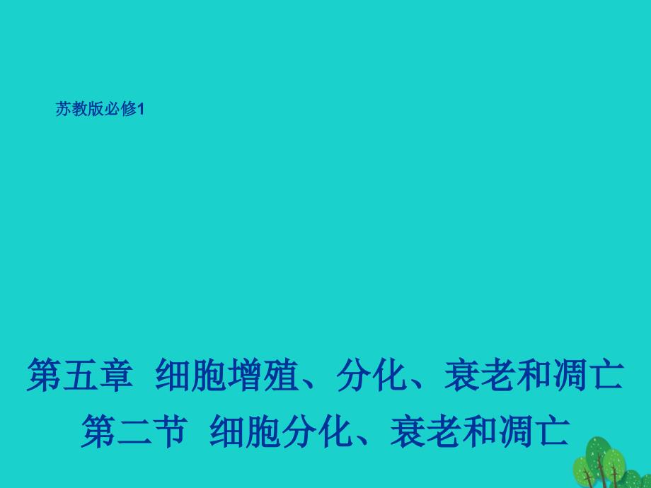 高中生物第五章细胞增殖、分化、衰老和凋亡5.2细胞分化、衰老和凋亡1苏教必修1 1.ppt_第1页