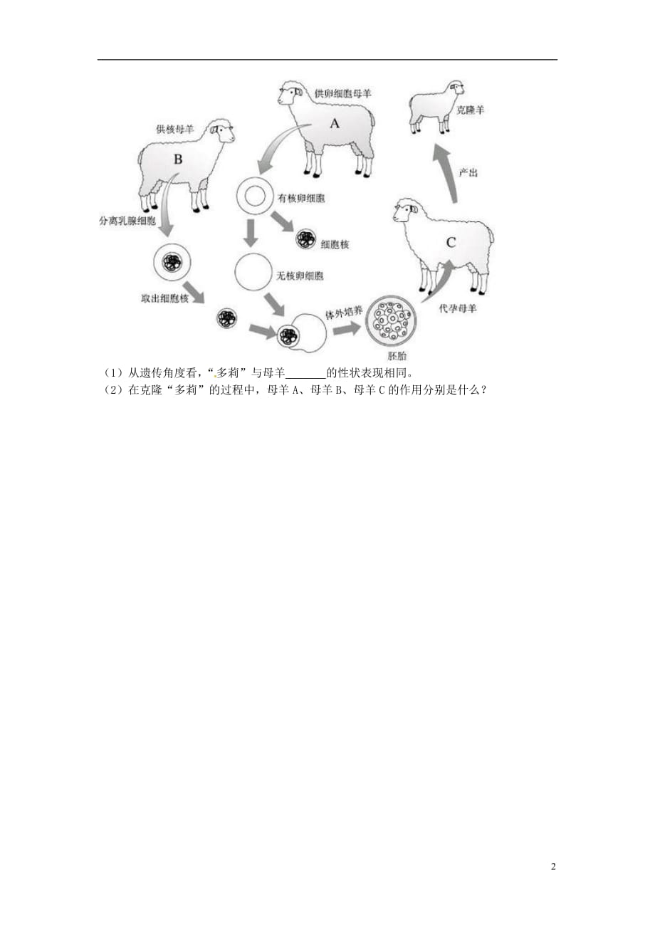 江苏东台唐洋中学八级生物上册21.1 现代生物技术的应用学案 苏教.doc_第2页