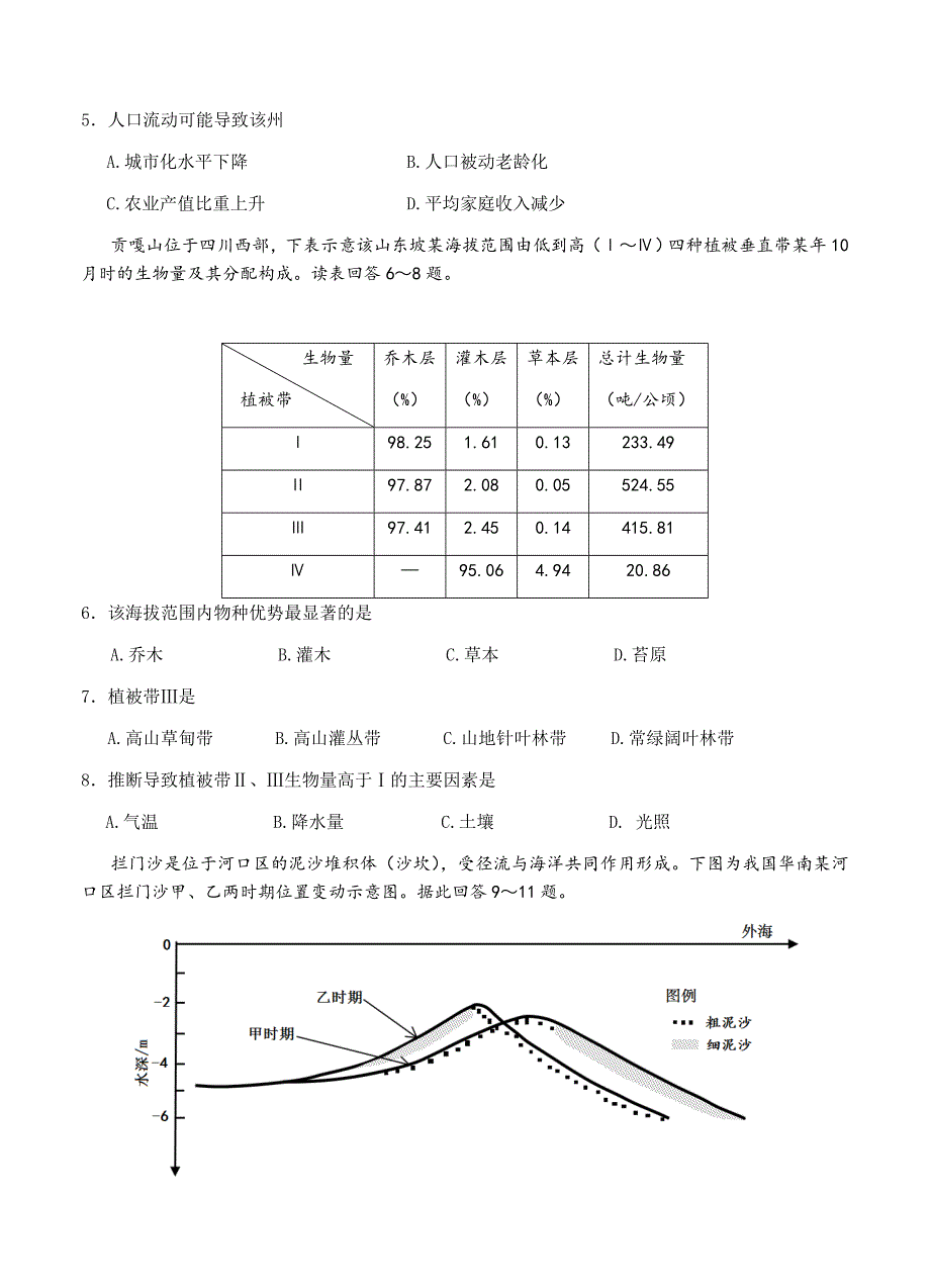 广东省惠州市2018届高三第一次调研考试文综试卷（含答案）_第2页