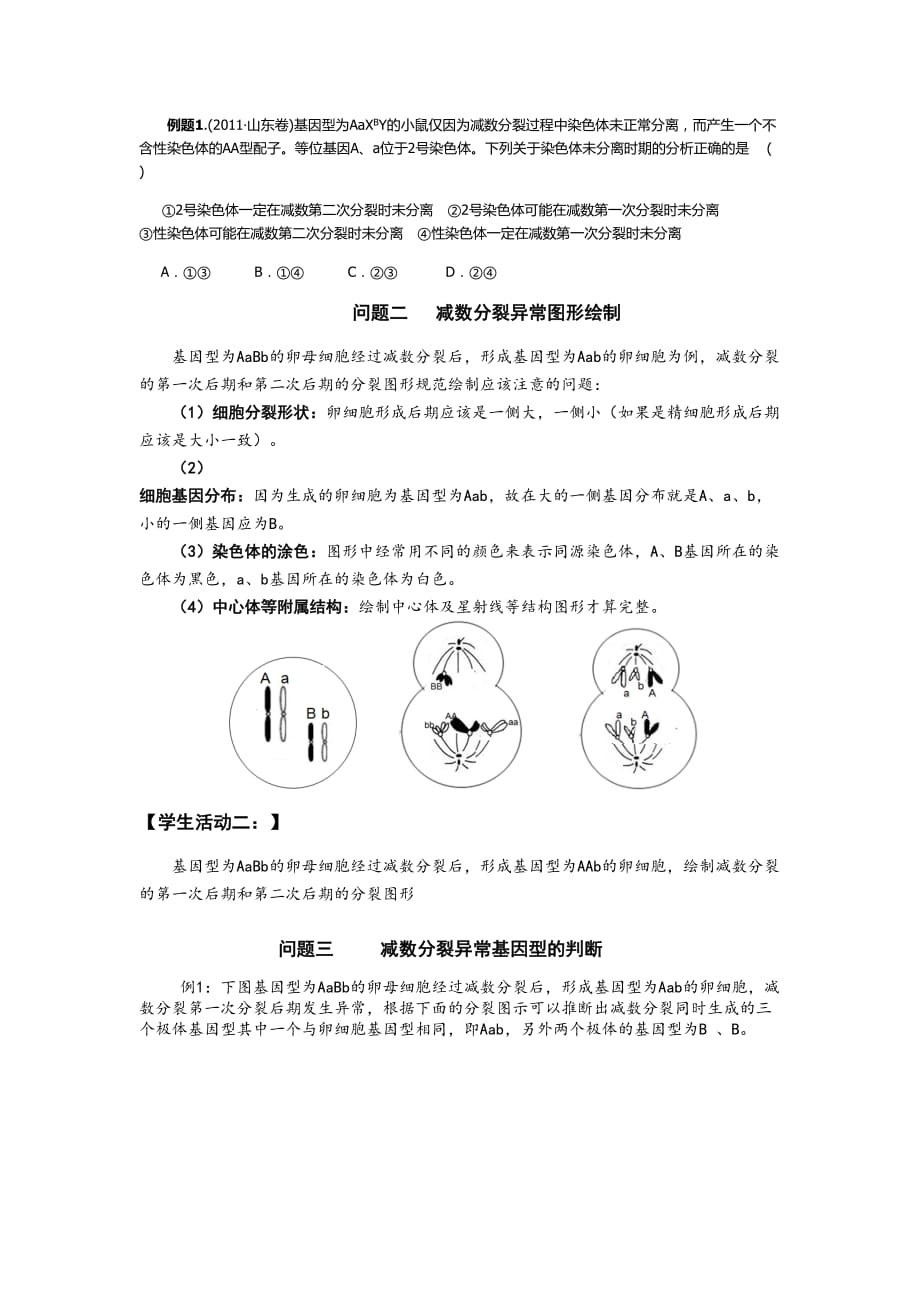 《减数分裂异常》教学设计_第2页