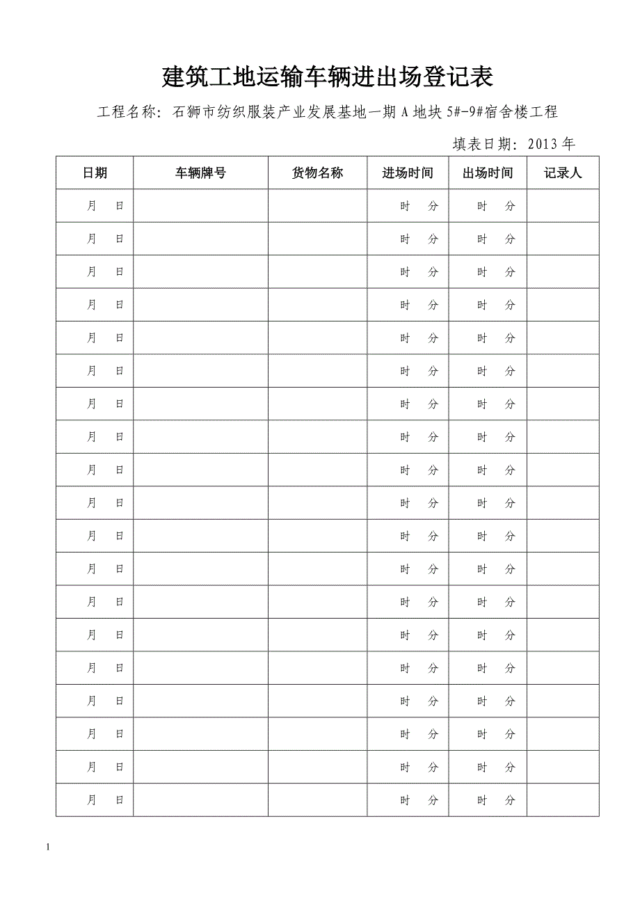 建筑工地运输车辆进出场登记表知识分享_第3页