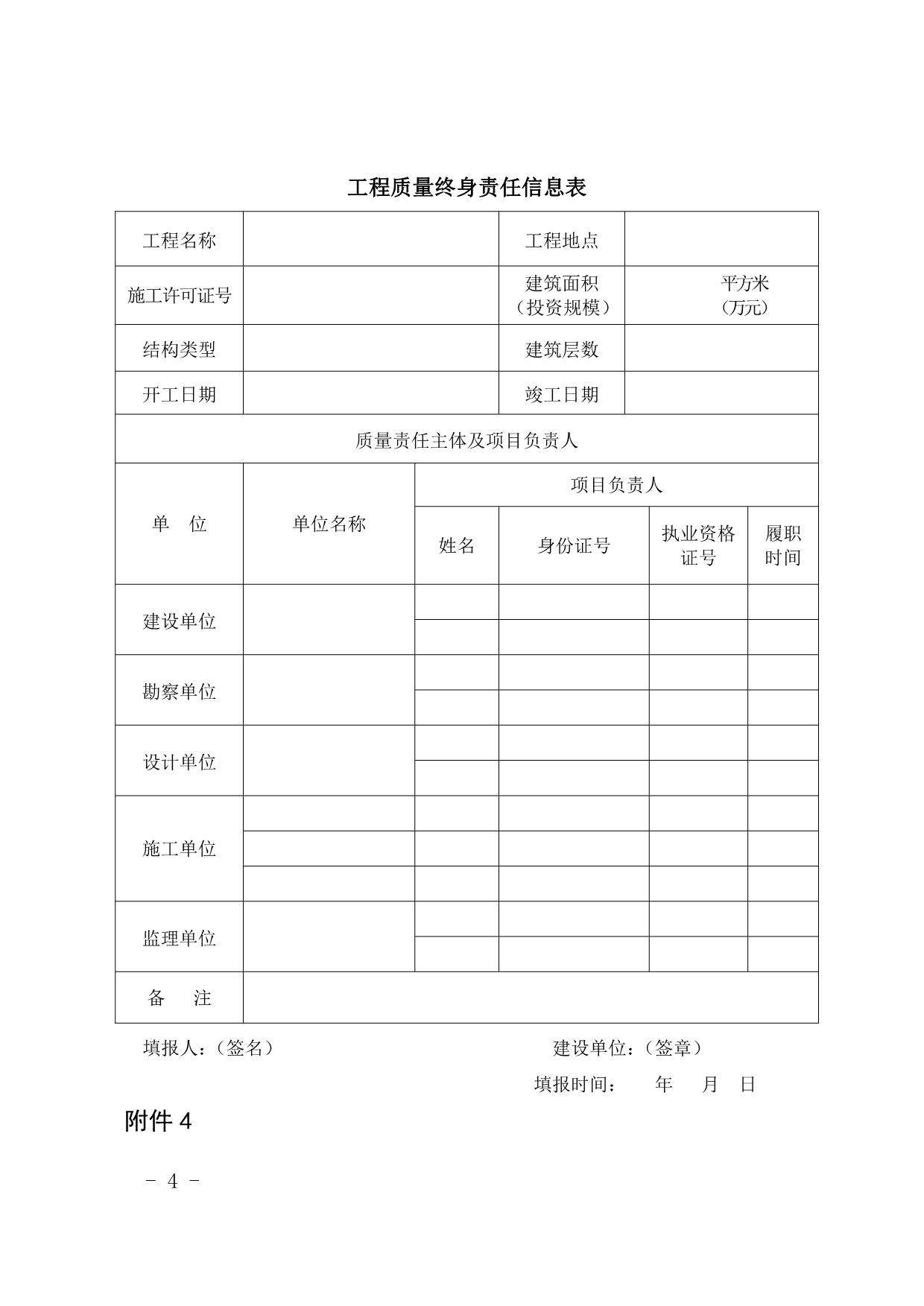 五方主体法人授权书、终身责任承诺书_第4页