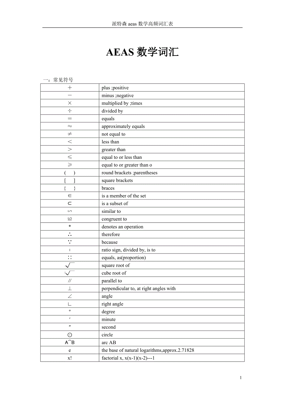 AEAS数学单词_第1页