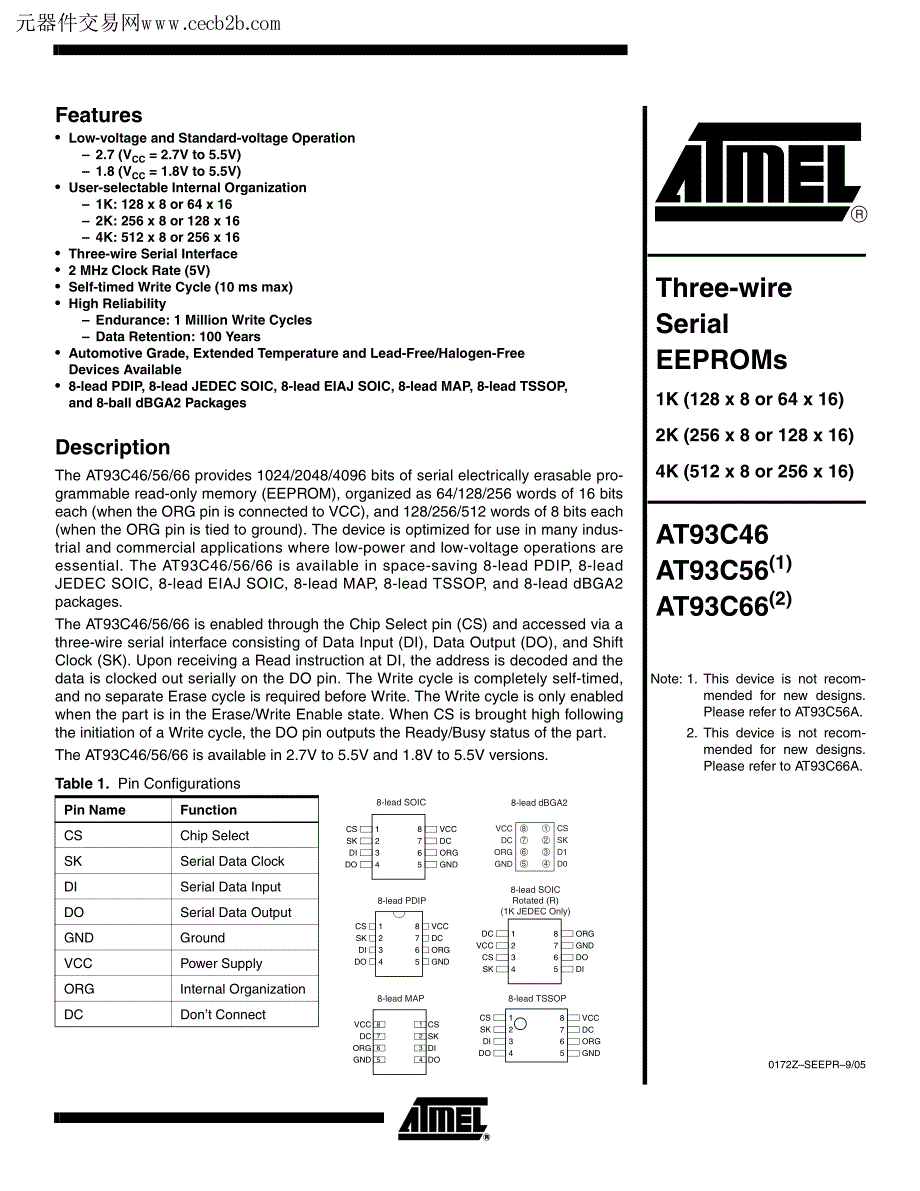 AT93C66-10TI中文资料_第1页