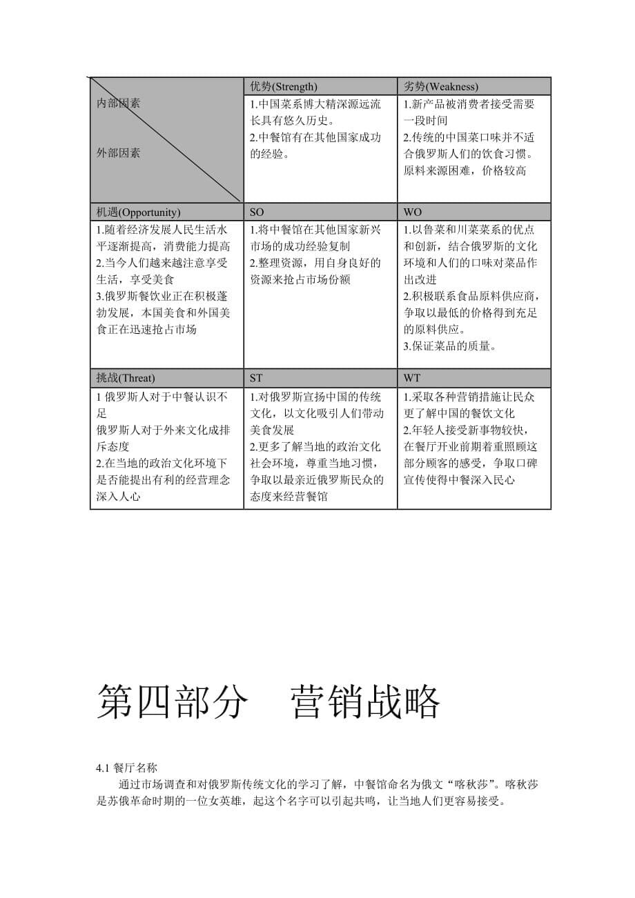 俄罗斯中餐馆营销策划书_第5页