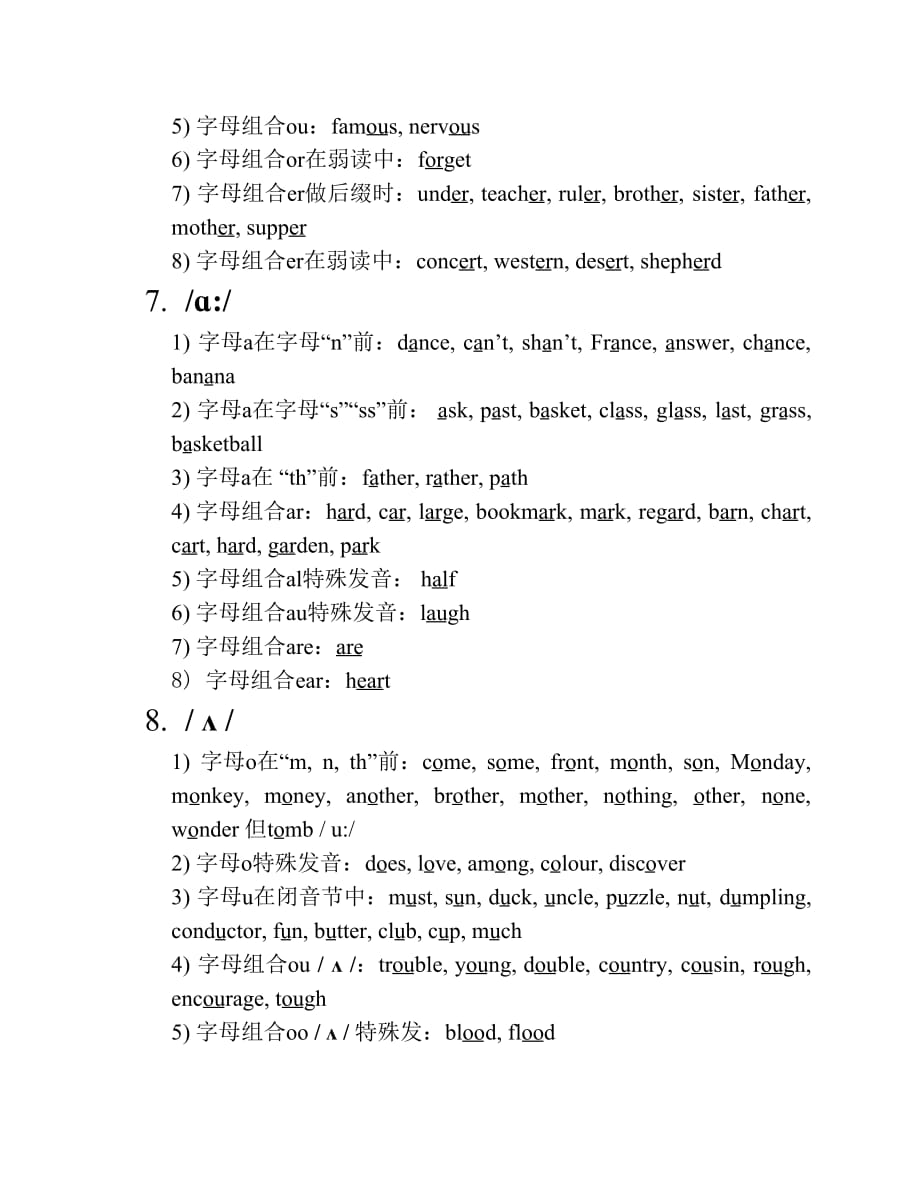 英语国际音标常见字母组合 发音规律(通用)_第3页