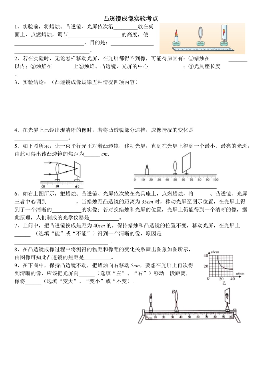 凸透镜成像实验专题35个考点整理韩继滨_第1页