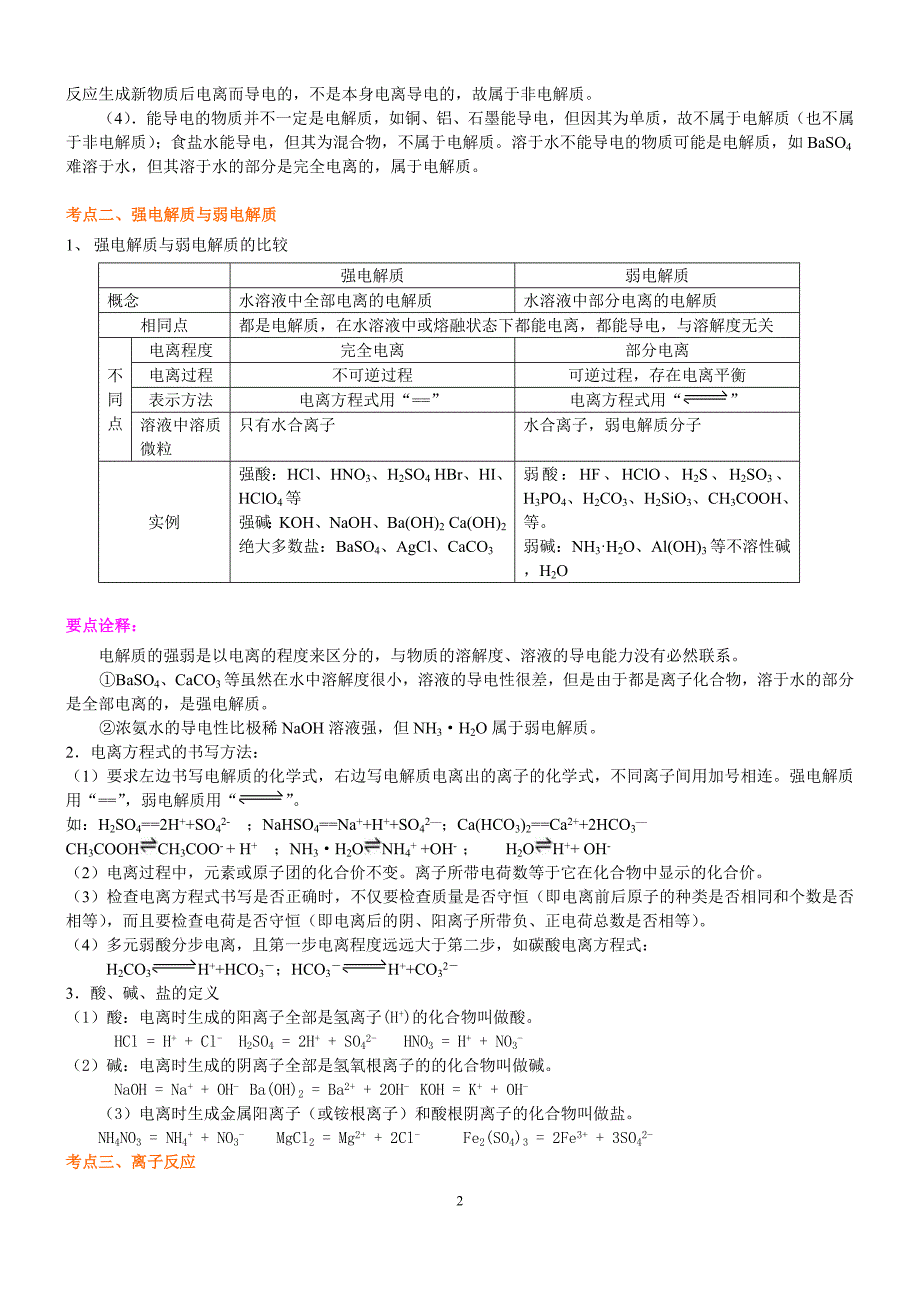 高考化学总复习 离子反应_第2页