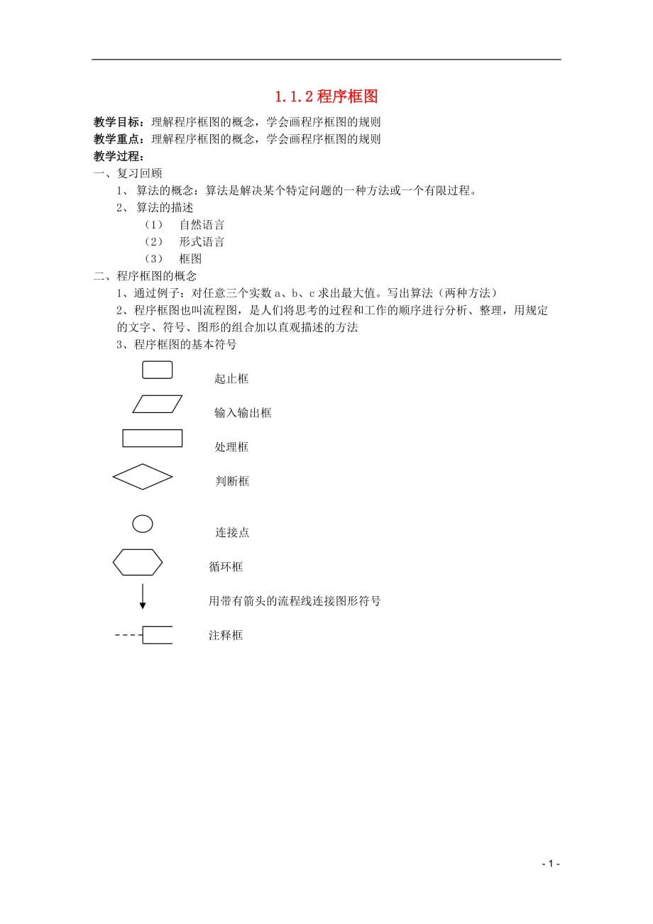 安徽工业大学附属中学高中数学 1.1.2程序框图教案 新人教B必修3.doc_第1页