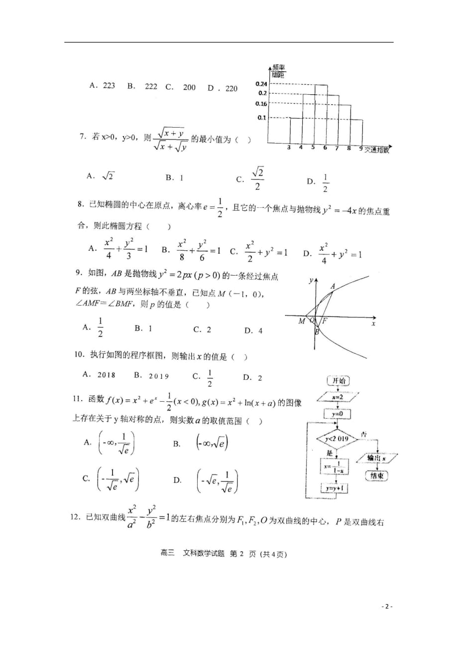 河南信阳第一高级中学高三数学上学期期中文.doc_第2页