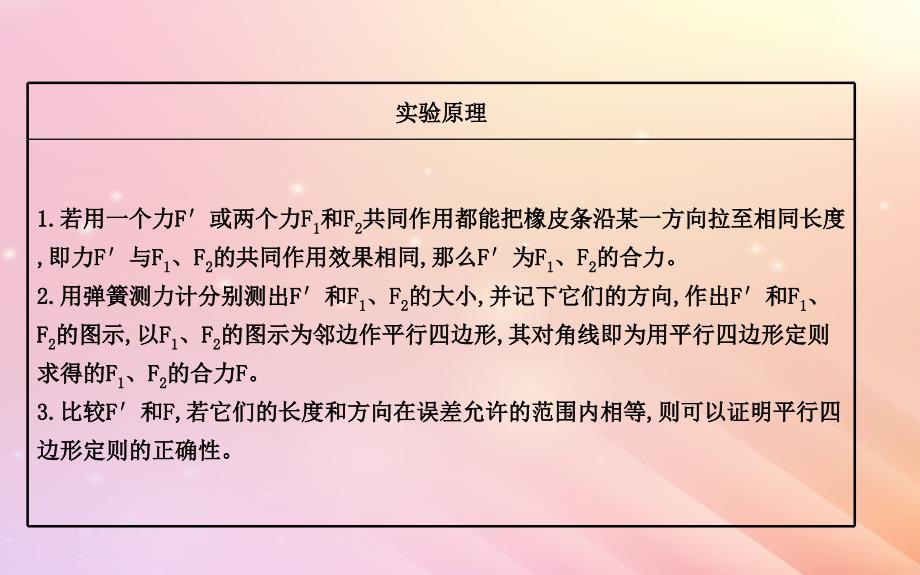 高中物理第三章相互作用实验：验证力的平行四边形定则2课件新人教版必修1_第3页