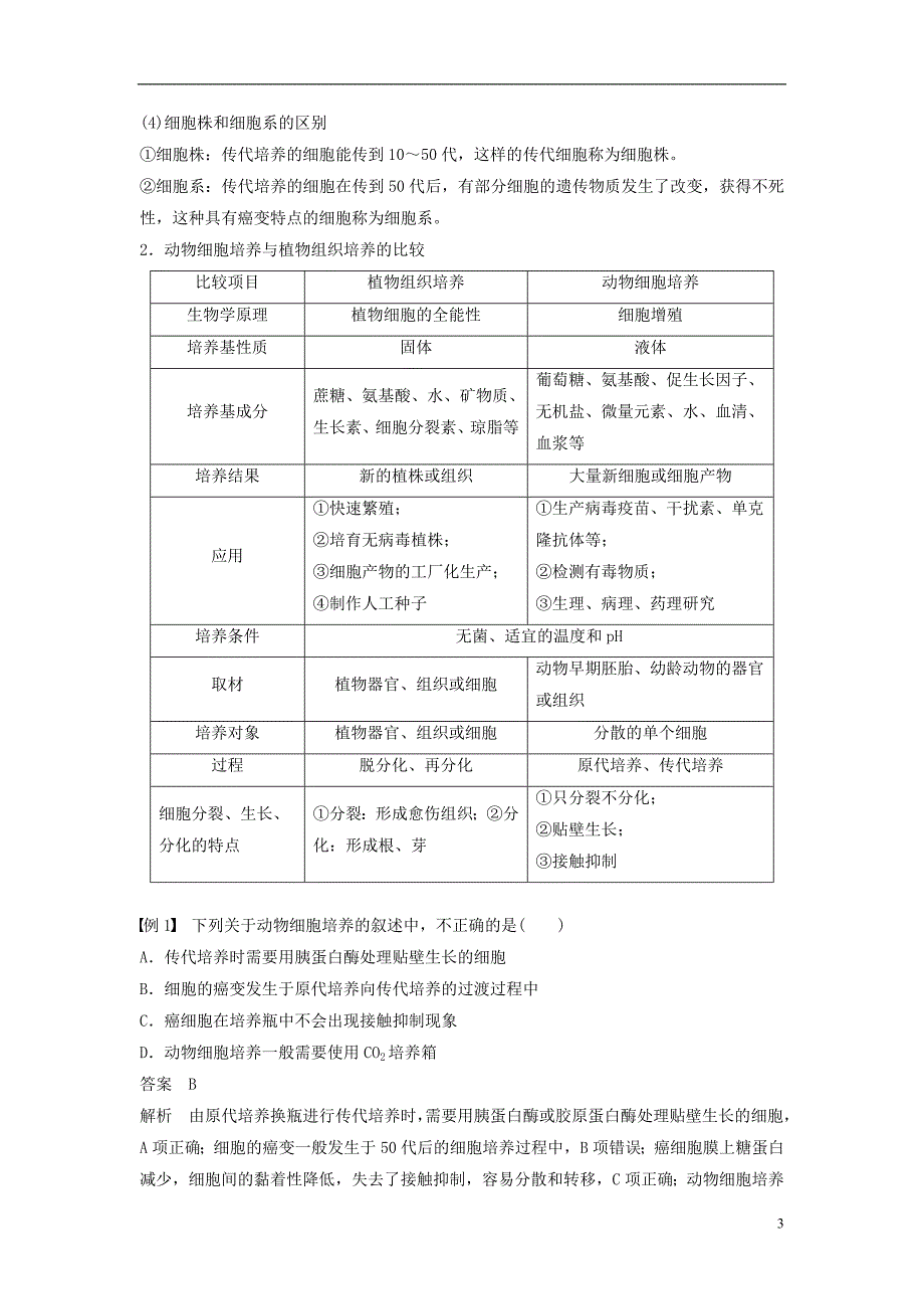 高中生物专题2细胞工程2.2动物细胞工程2.2.1动物细胞培养和核移植技术学案新人教版选修3_第3页