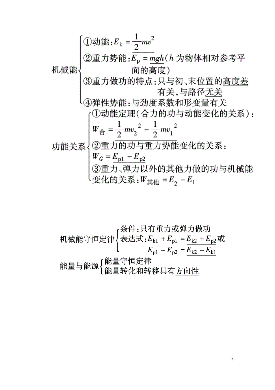 高中物理第七章机械能守恒定律本章综合小结学案新人教必修2_第2页