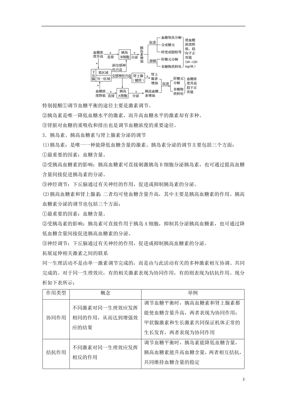 高中生物第二章动物稳态维持及其意义第二节血糖调节学案中图版必修3_第3页