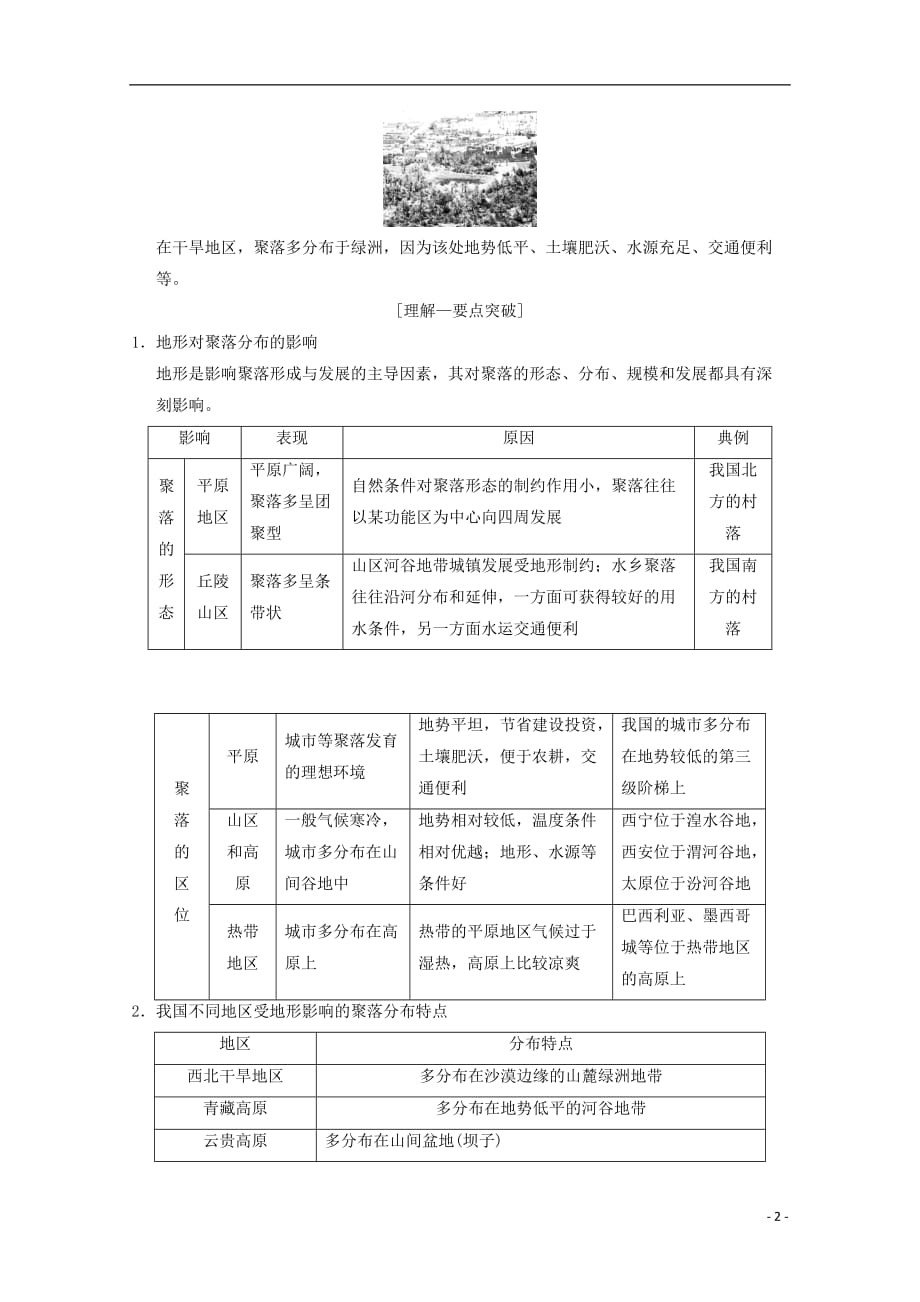 高考地理一轮复习第4章自然环境对人类活动的影响第1节地形对聚落及交通线路分布的影响学案新人教版_第2页