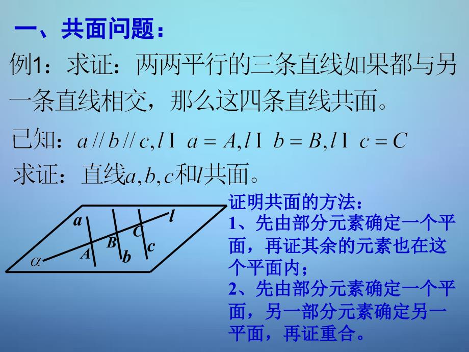 湖南新田第一中学高中数学2.1.3平面基本性质的应用课件新人教A必修.ppt_第3页