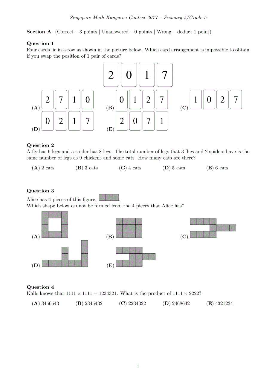 2016年袋鼠数学竞赛-五年级_第3页