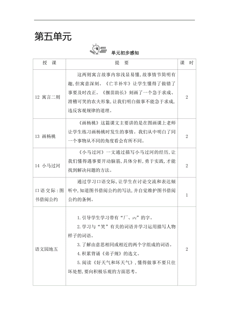 部编版二年级语文下册教案第五单元_第1页