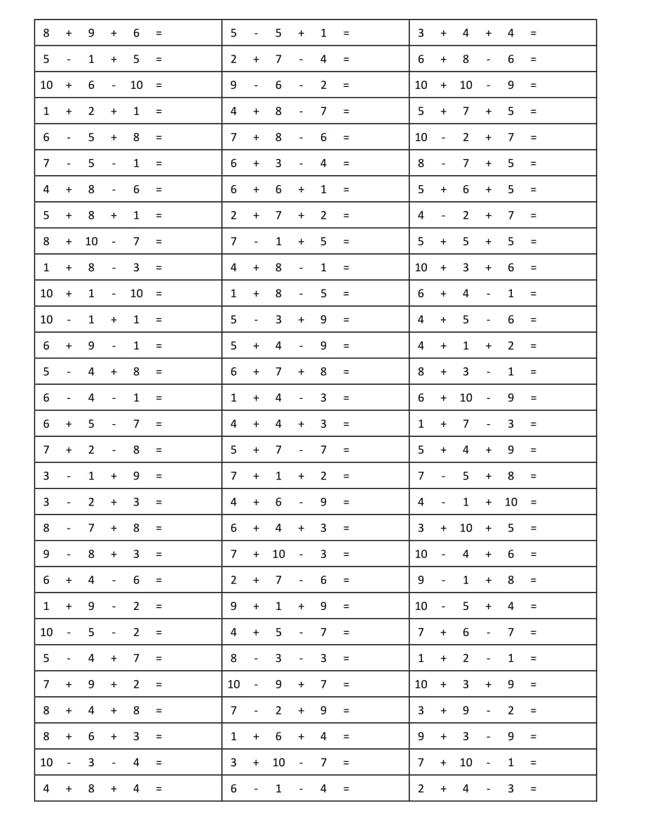 一位数加减混合(3个数)_第2页