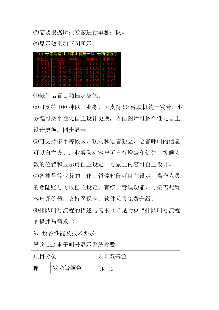 （电子行业企业管理）天津市口腔医院LED电子叫号系统技术要求_第2页