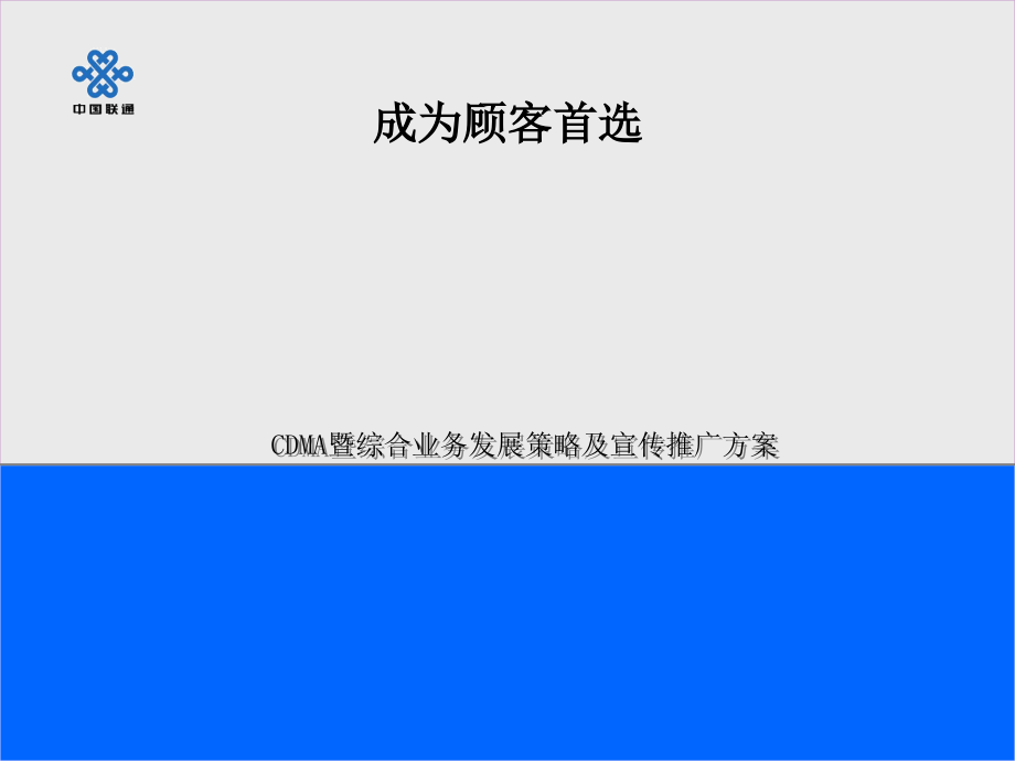 CDMA暨综合业务发展策略及宣传推广方案_第1页