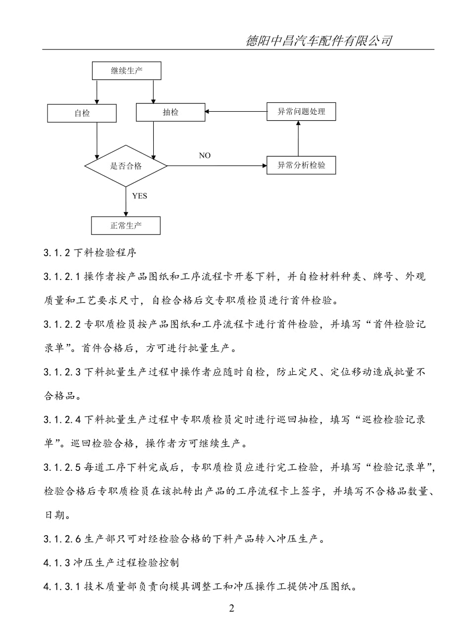 冲压件生产过程质量控制程序管理办法_第2页