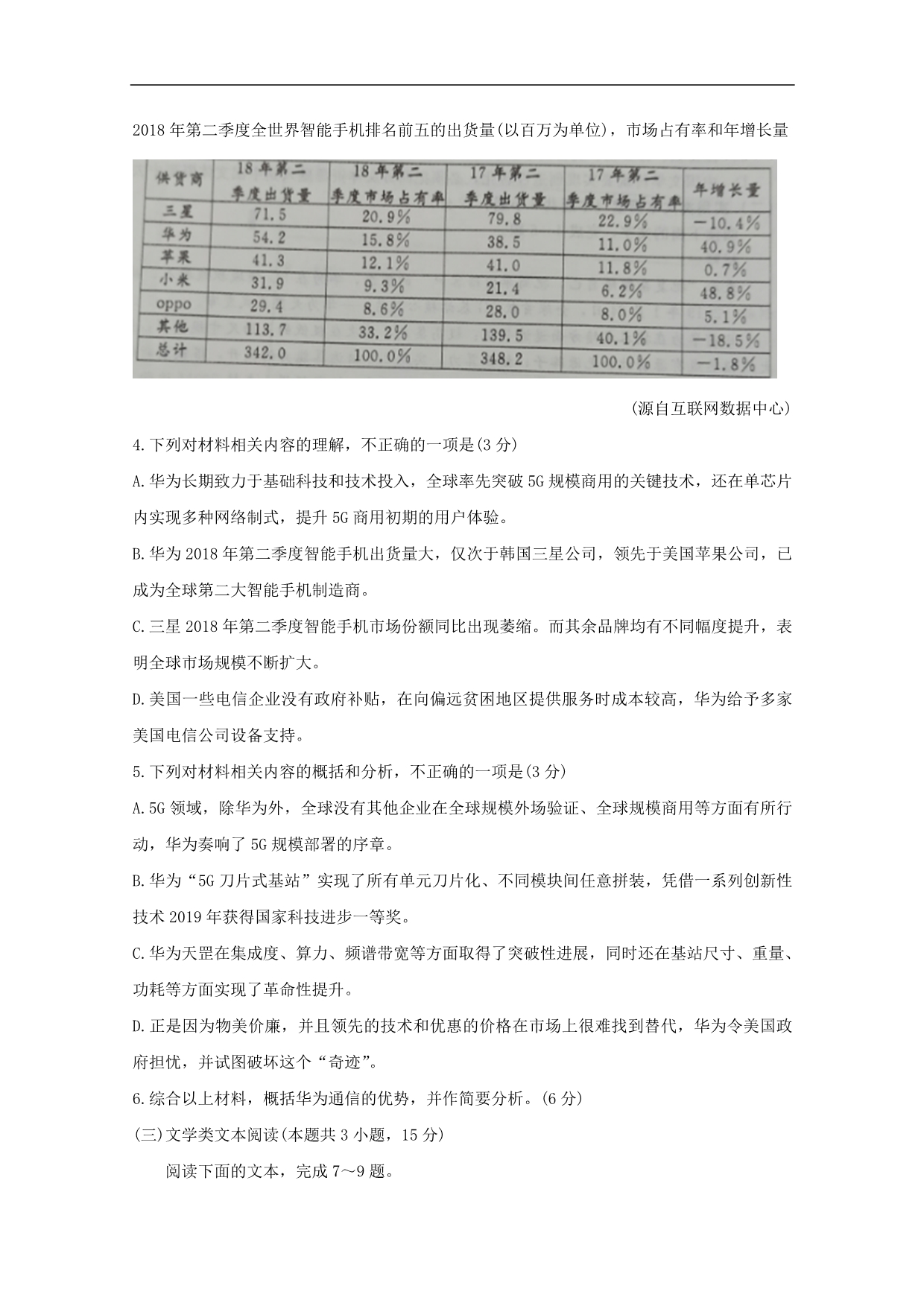 河北省张家口市2020届高三语文10月阶段检测试题（含答案）_第4页