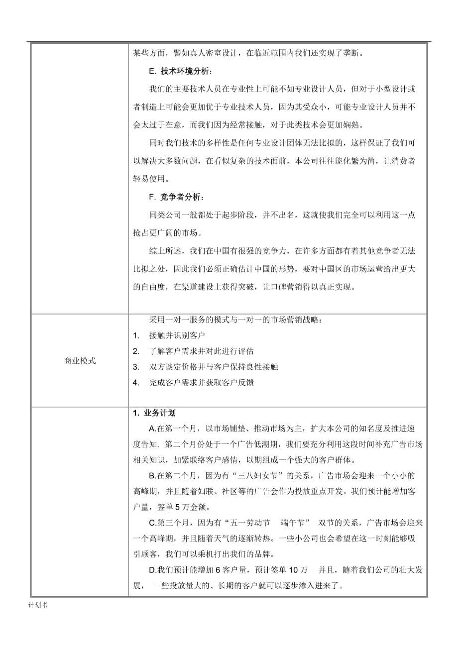 中国创新创业大赛商业创业计划书(模板).doc_第5页