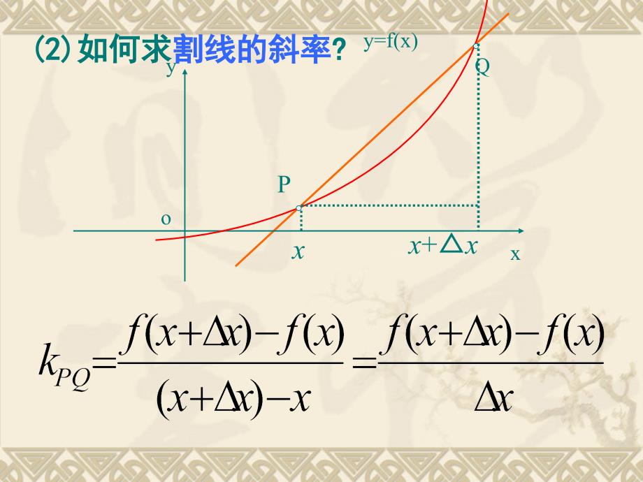 高中数学：1.3《曲线上一点处的切线》课件苏教选修2.ppt_第4页