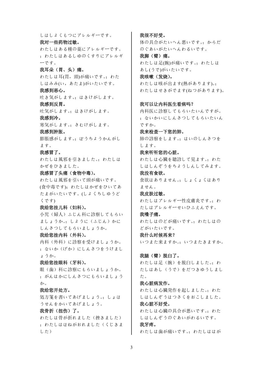 [日本语の常用语] 040_医疗_第3页