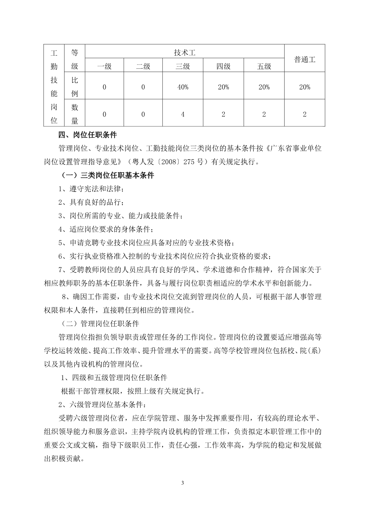 （纺织行业）广东纺织职业技术学院岗位设置实施方案_第3页