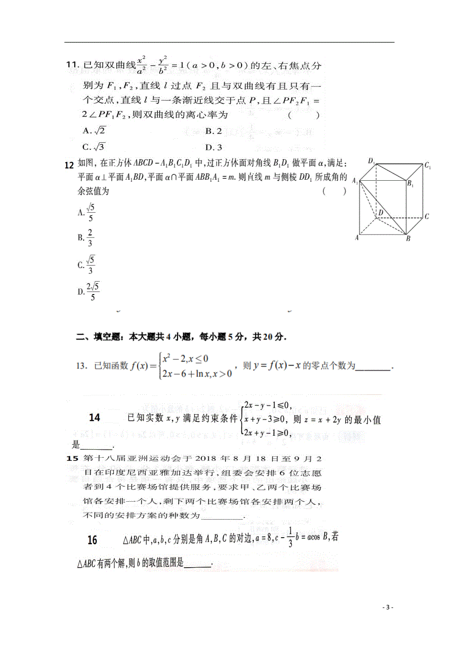 河北邯郸大名第一中学数学模拟理.doc_第3页