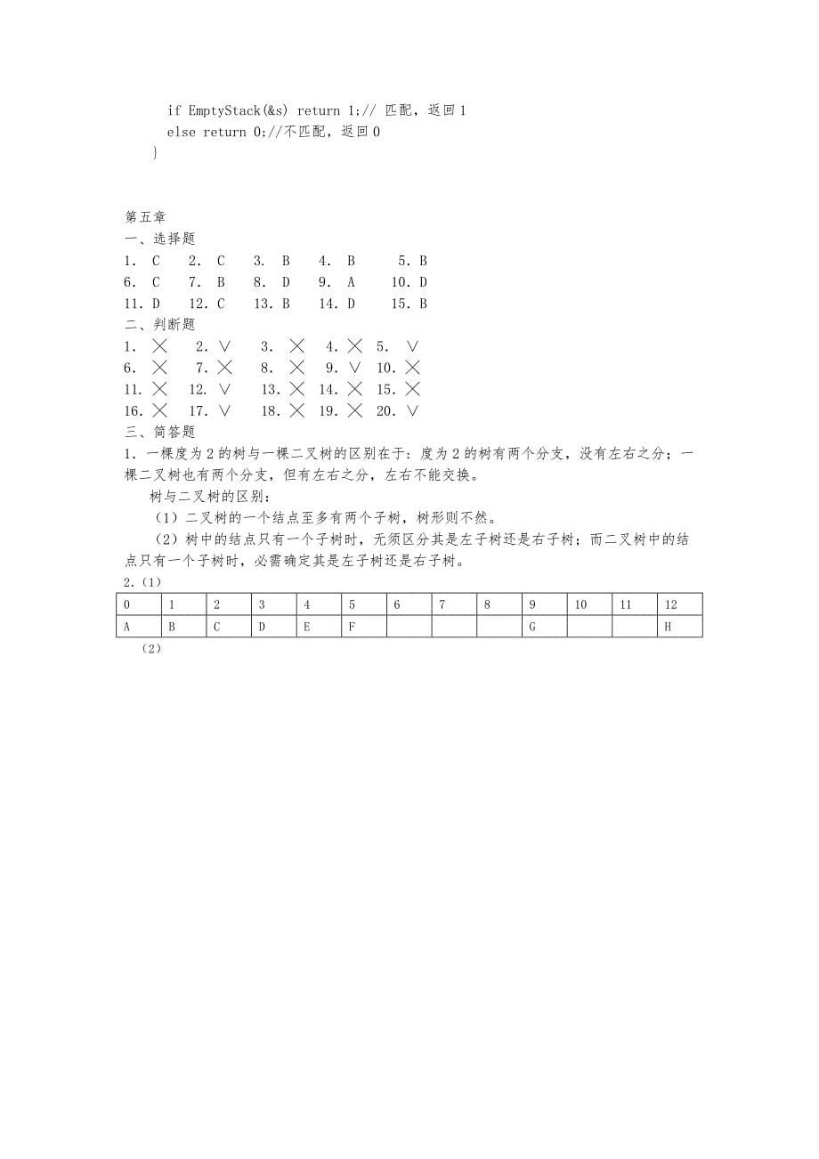 数据结构课后习题部分参考答案_第5页