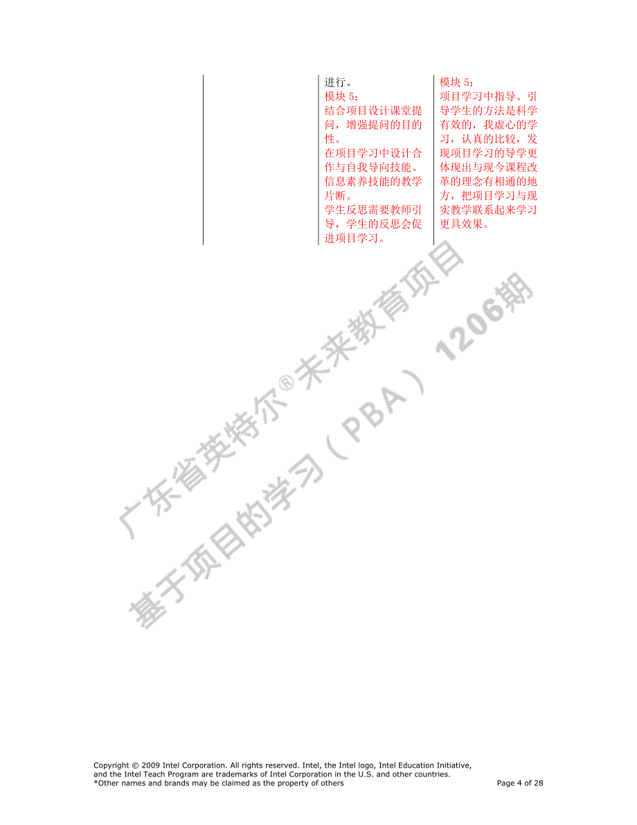 （项目管理）项目学习模块行动计划_第4页