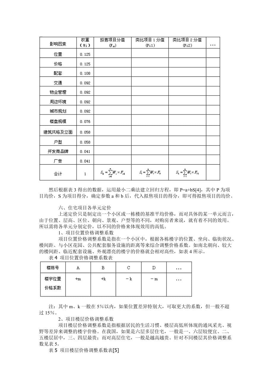 （项目管理）住宅项目定价方法探讨A_第5页