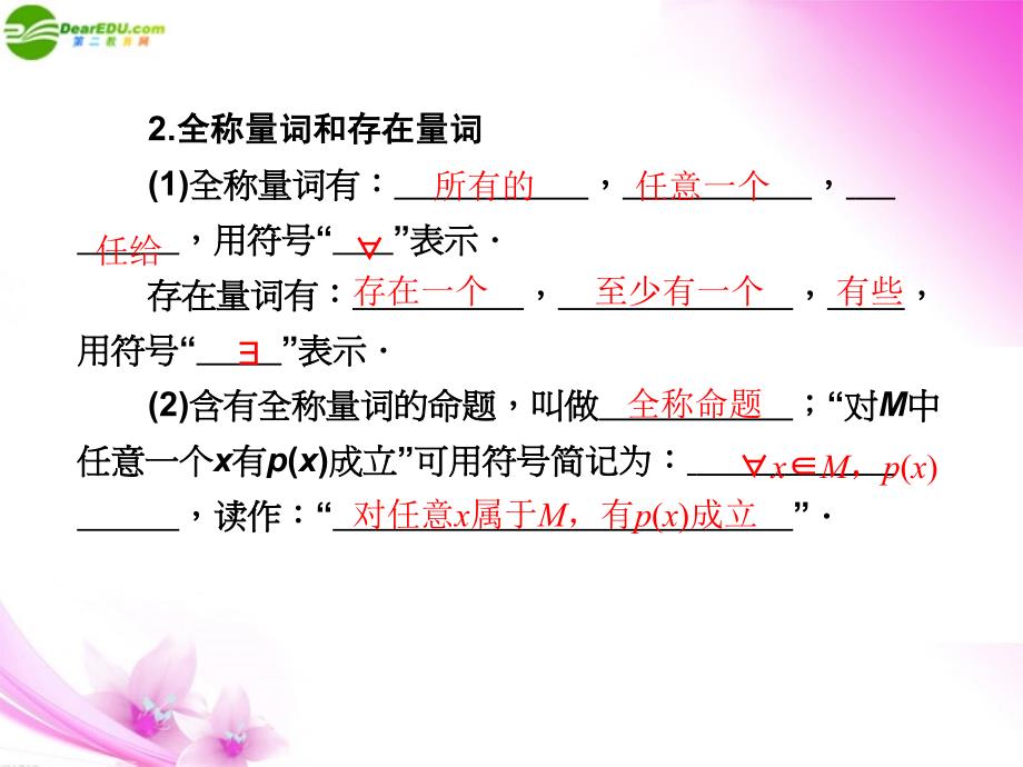 绿色通道数学总复习13简单的逻辑连接词全程量词与存在量词课件新人教A.ppt_第4页