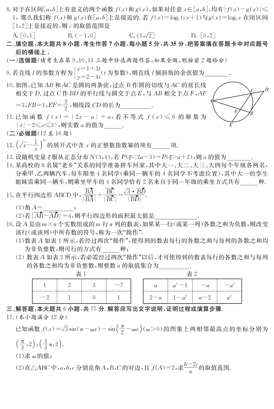 湖南长沙高三模拟二数学理PDF.pdf_第2页