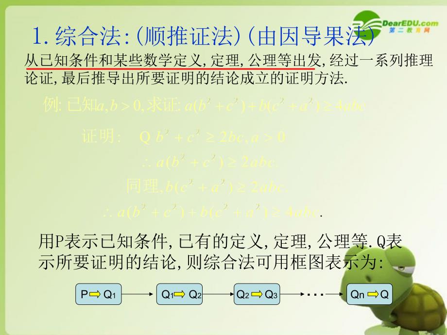 高中数学直接证明与间接证明－综合法和分析法课件苏教选修.ppt_第2页