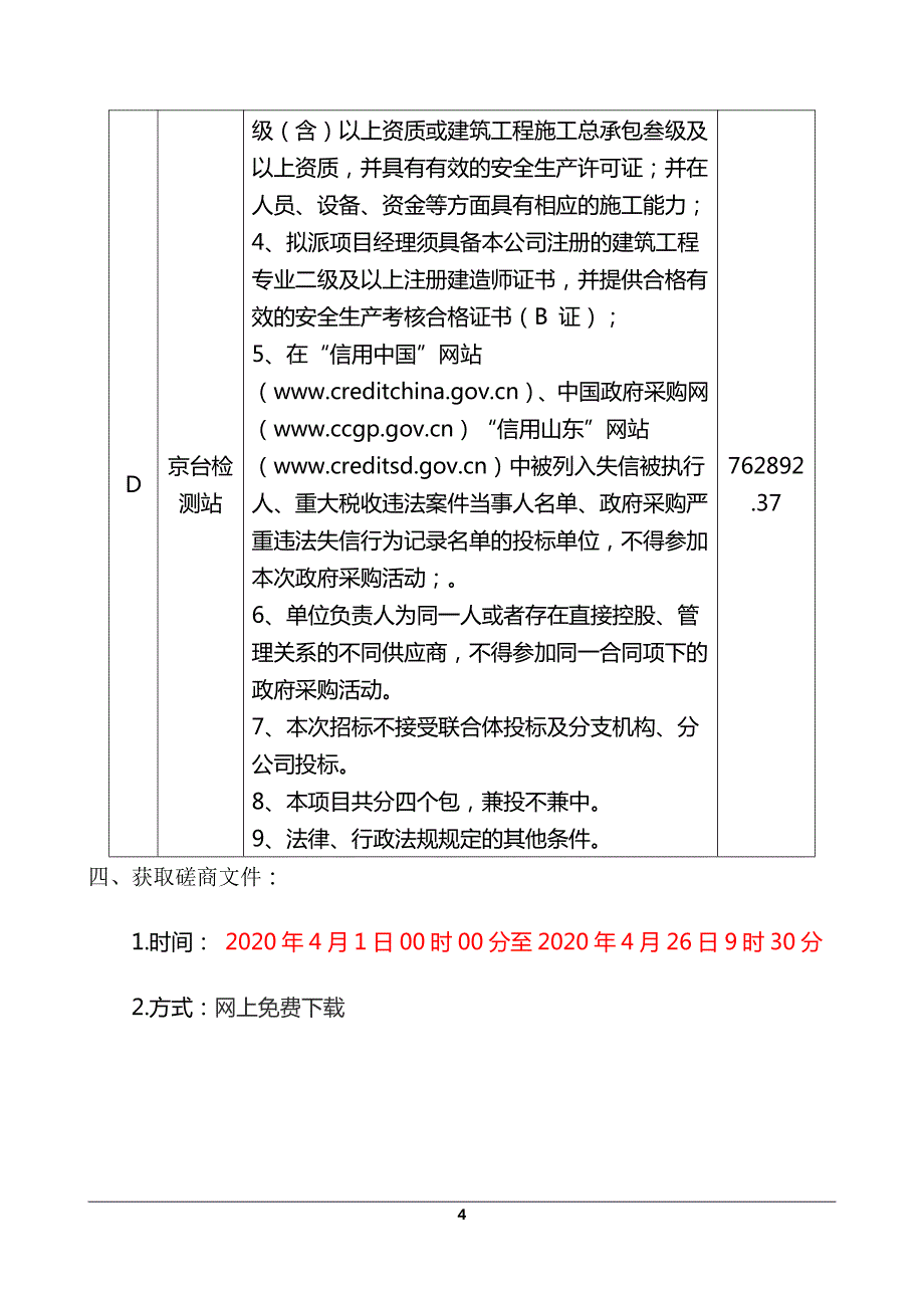 德州市交通运输局综合执法支队及所属超限监测站（点）基础设施维修改造工程项目竞争性磋商文件_第4页