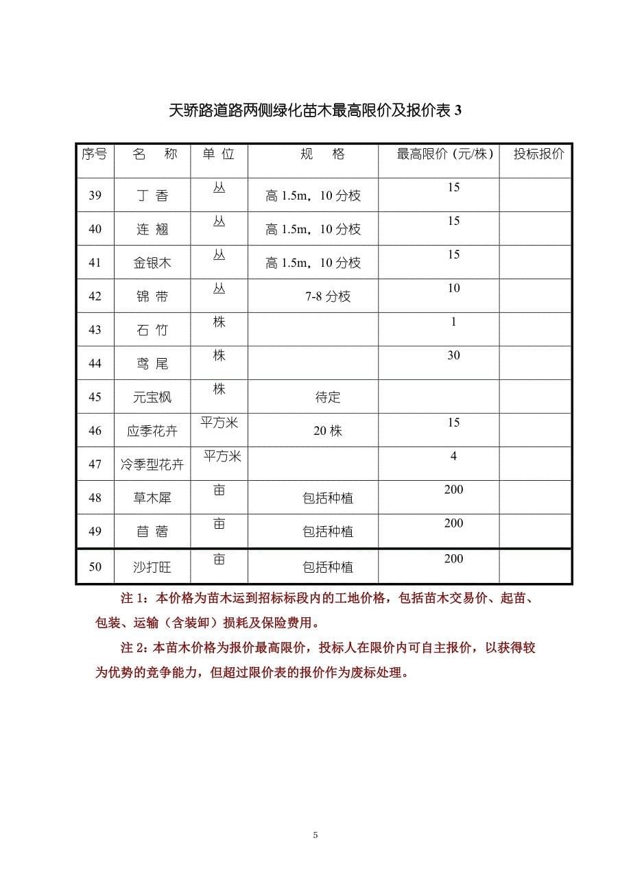 （招标投标）东康线绿化带工程招标文件_第5页