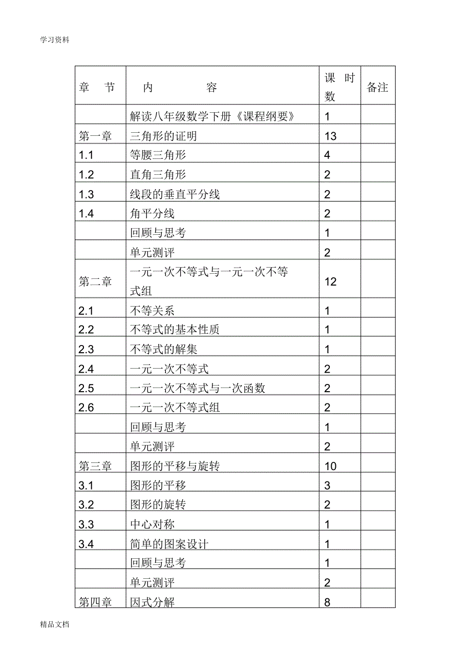 最新北师大版八级数学下册课程纲要学习资料.pdf_第2页