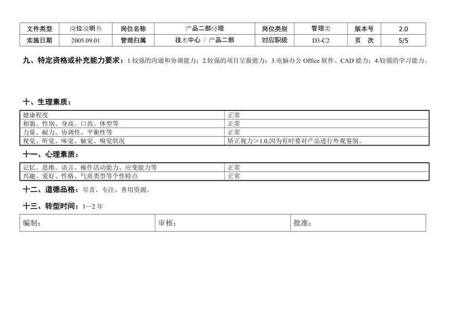 （机械制造行业）敏孚机械金属项目部经理_第5页