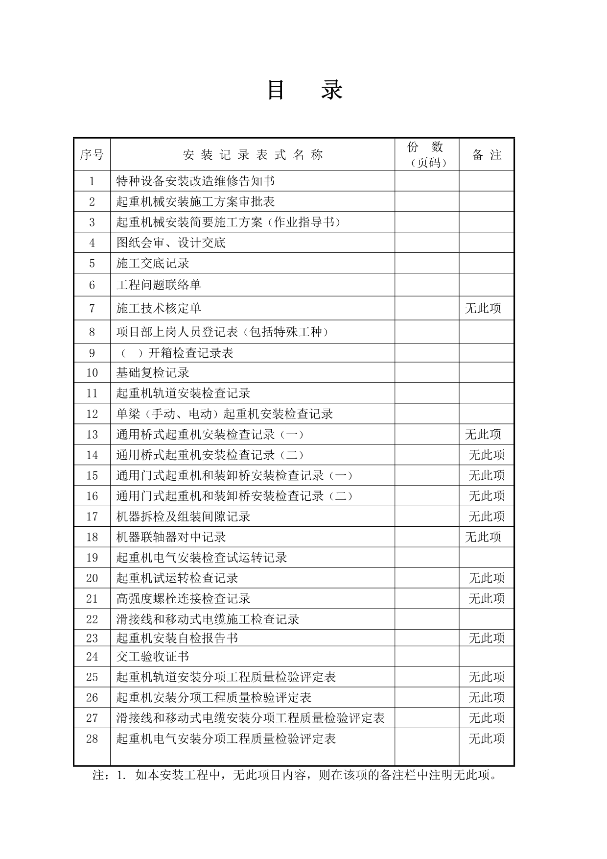 （机械制造行业）起重机械安装质量证明书_第2页