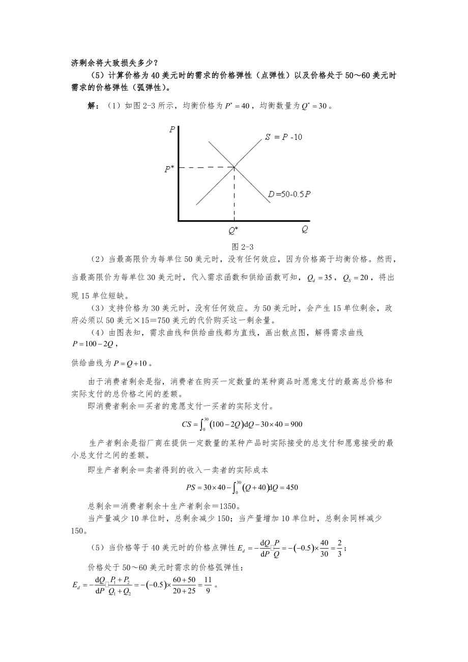 蔡继明微观经济学(第2版)课后习题详解(第2章 市场机制)_第4页