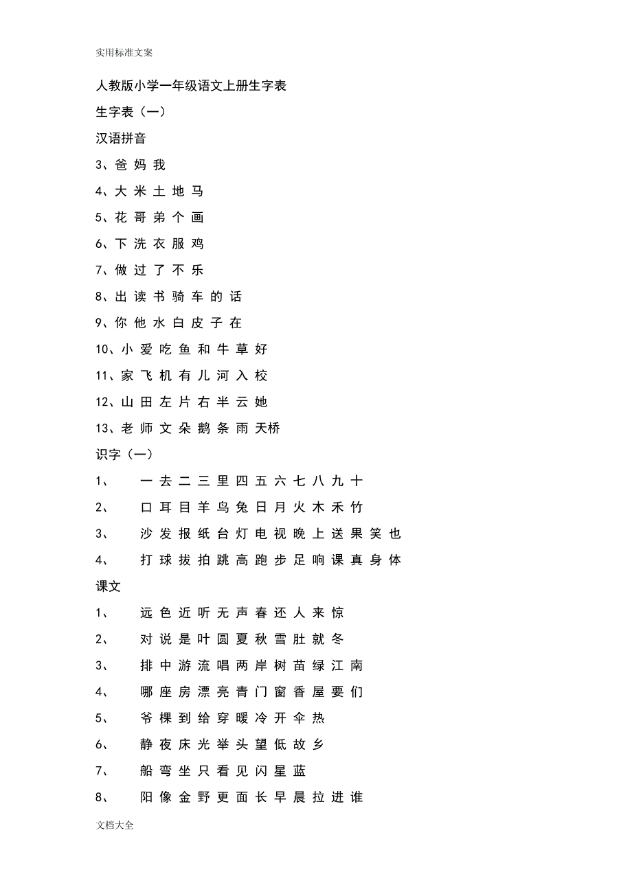 人教版小学生教育字表83978_第1页