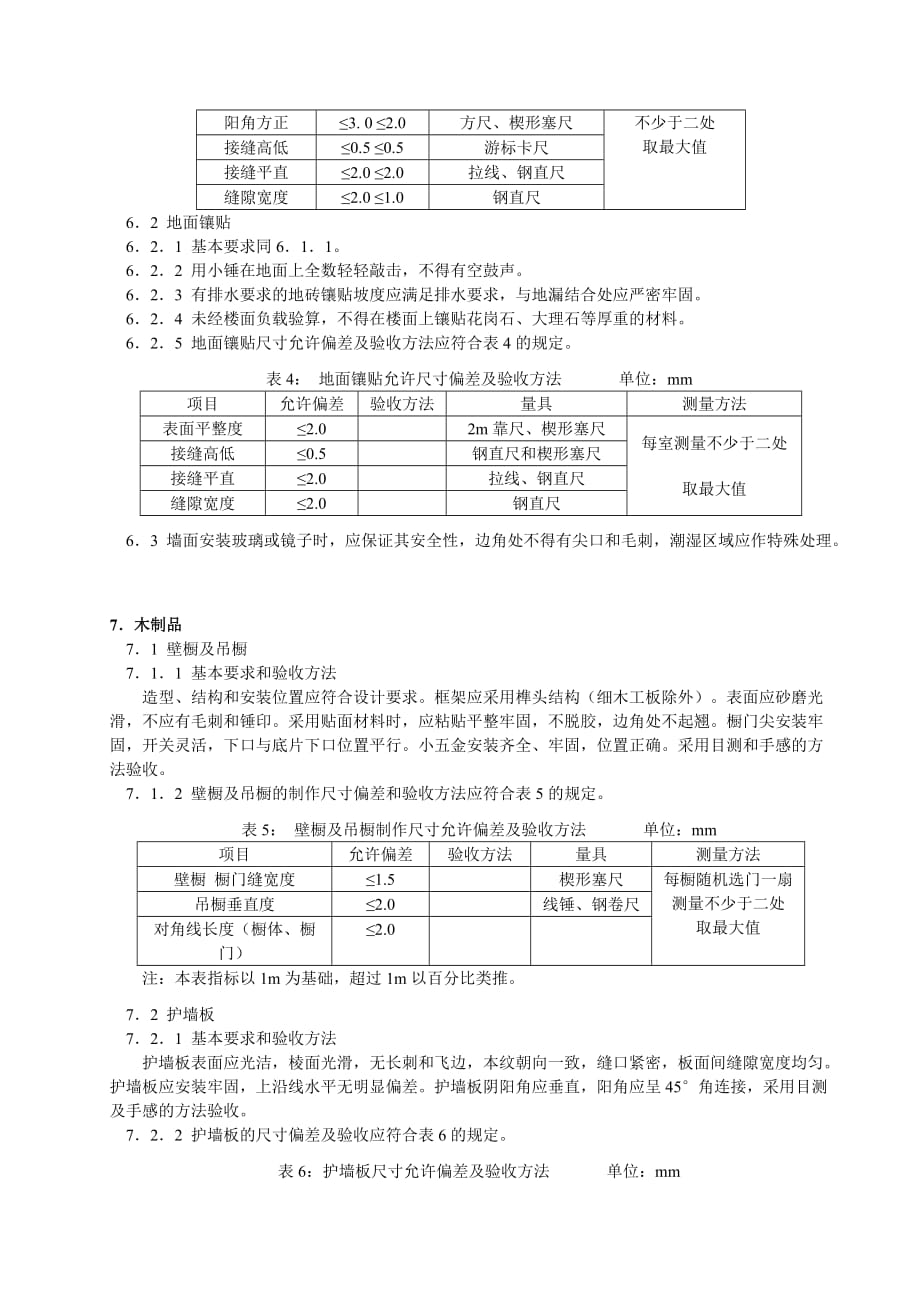 （房地产管理）上海住宅装饰装修验收标准_第4页