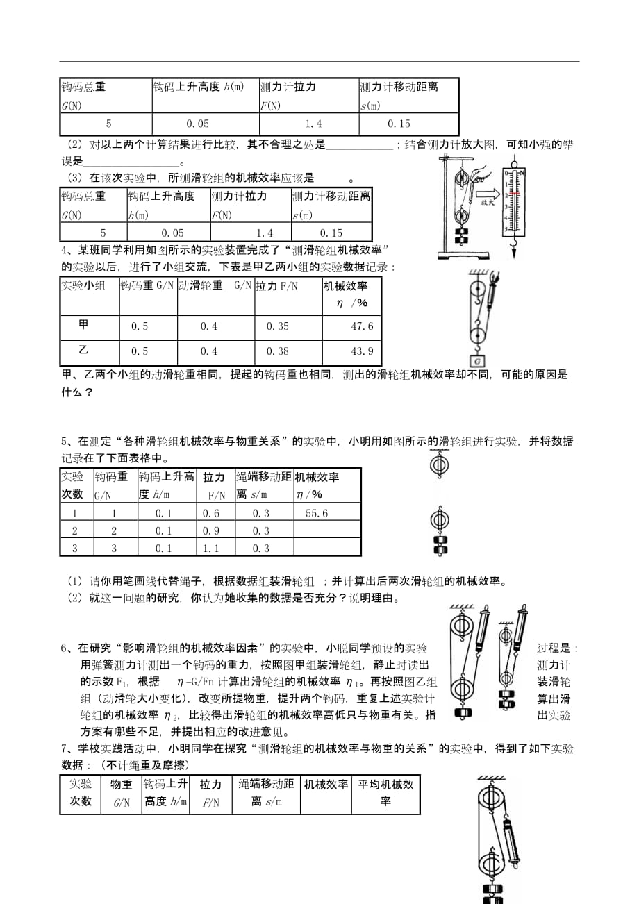 （机械制造行业）物理实验探究专题滑轮组机械效率_第2页