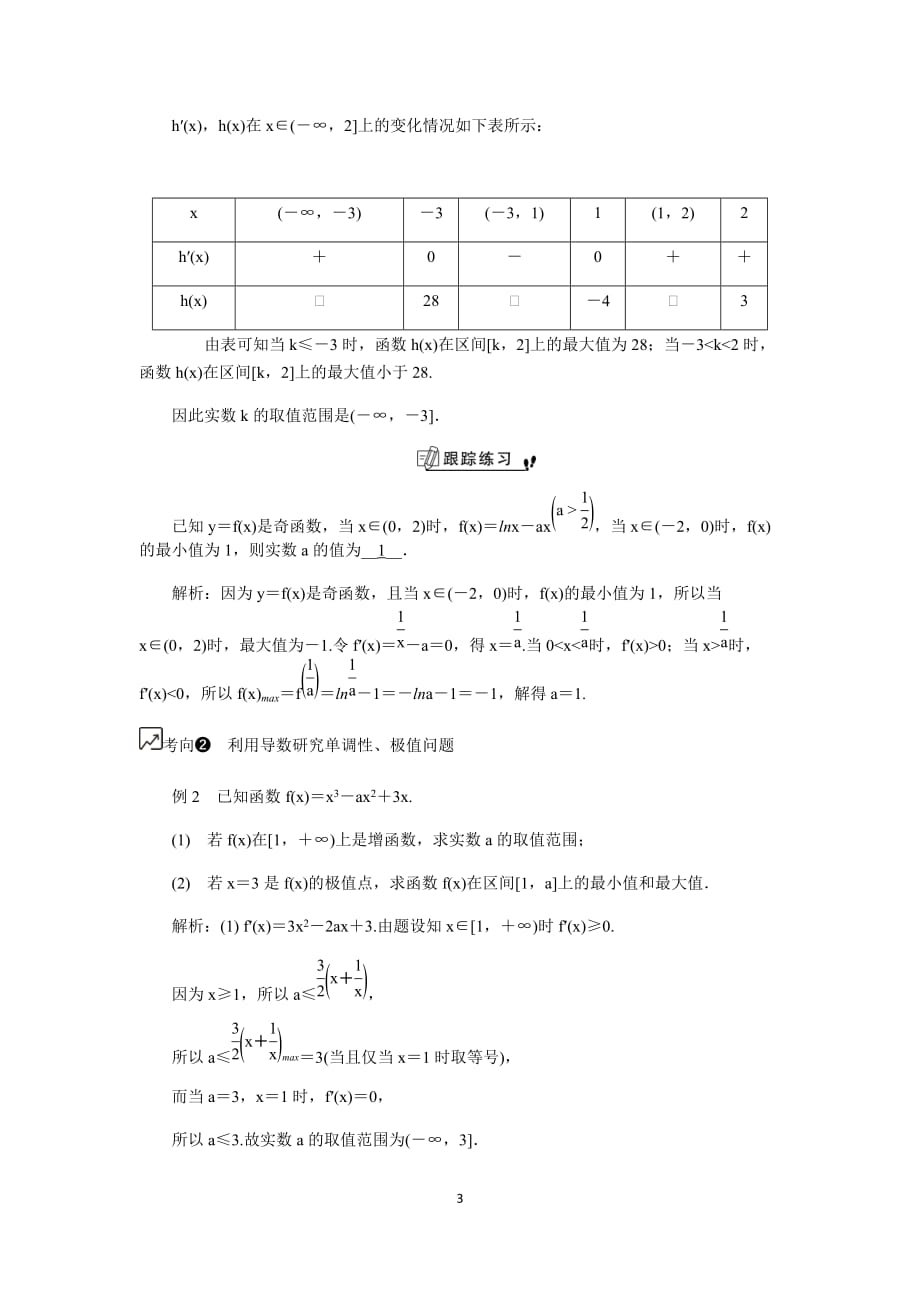 江苏高考数学一轮复习《导数在研究函数中的应用（1）》 教程学案_第3页