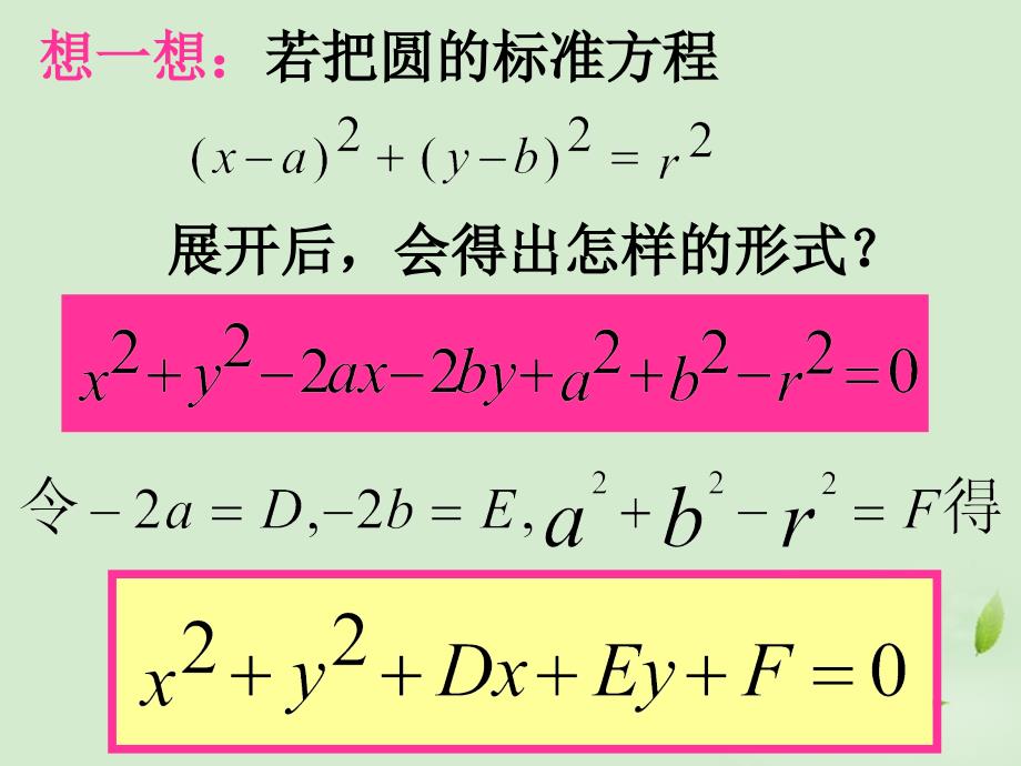 湖南桃江四中高二数学《4.1.2圆的一般方程》课件.ppt_第3页