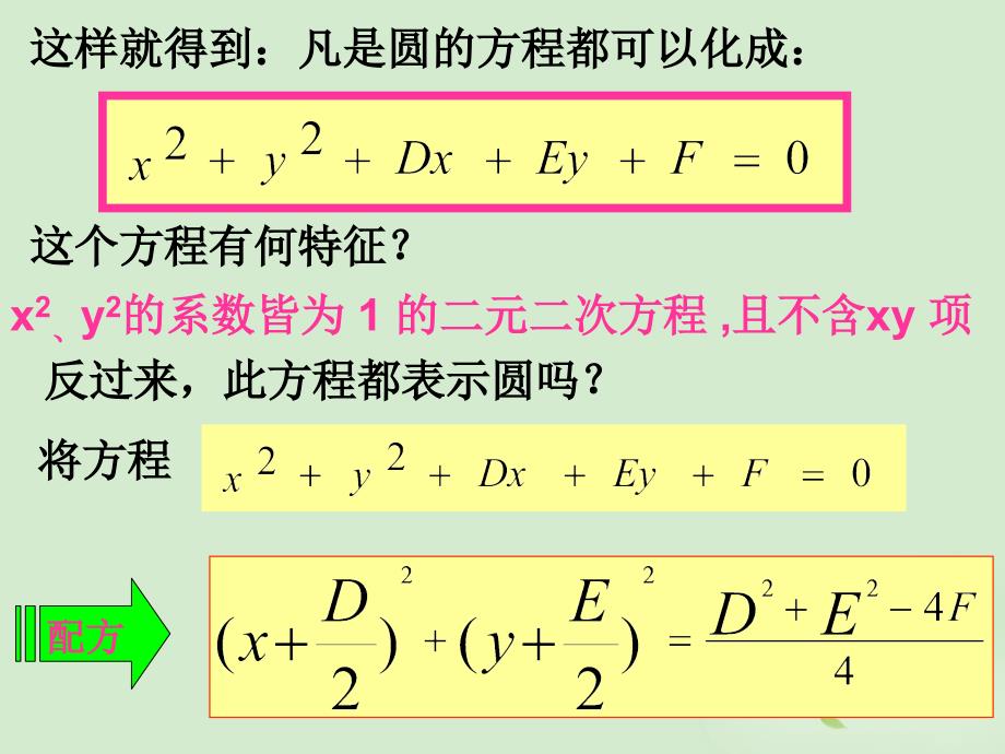 湖南桃江四中高二数学《4.1.2圆的一般方程》课件.ppt_第4页